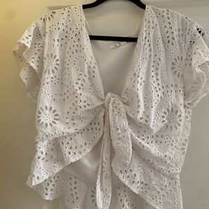 Tularosa Eyelet Front Tie Shirt